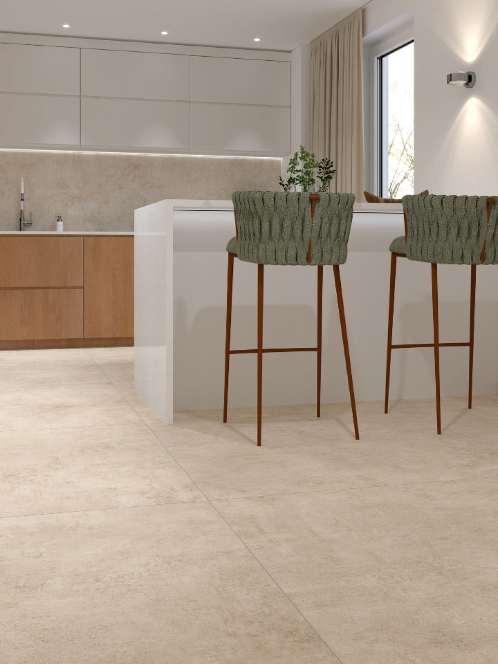 720x960 01 Columbia Soft Beige Farbergaenzung Betonfliese GIGA Line Interbau Blink