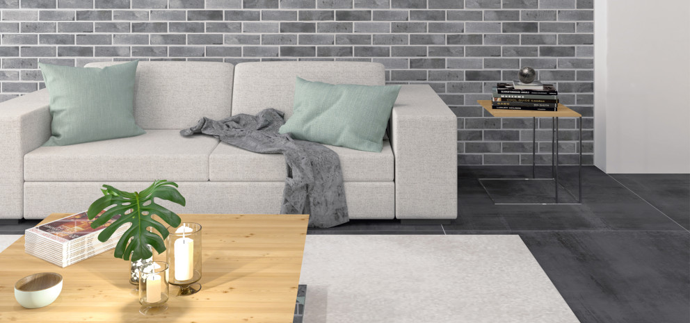 Brick Loft 240x71 Felsgrau Sofa 1 grau klinker riemchen design premium inspiration Interbau Blink